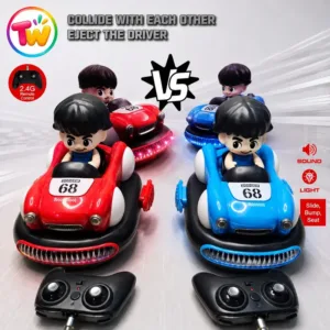 2.4G Remote Control Eject Bumper Car – 2 Player Collision Stunt Car with Lights & Sound