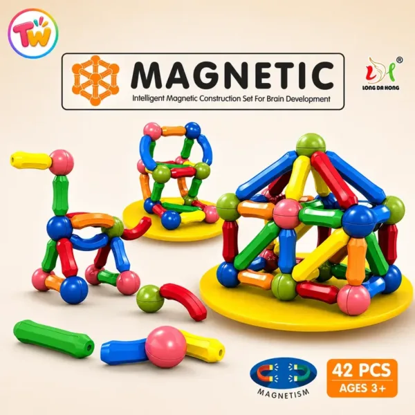 Magnetic Construction Set – Educational Magnetic Building Blocks for Kids