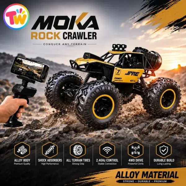 MOKA Rock Crawler 4WD Remote Control Alloy RC Car – All-Terrain Off-Road Vehicle