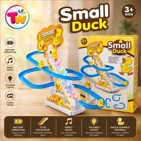 Small Duck Automatic Escalator Toy – Musical Track, Colored Lights & Moving Ducks
